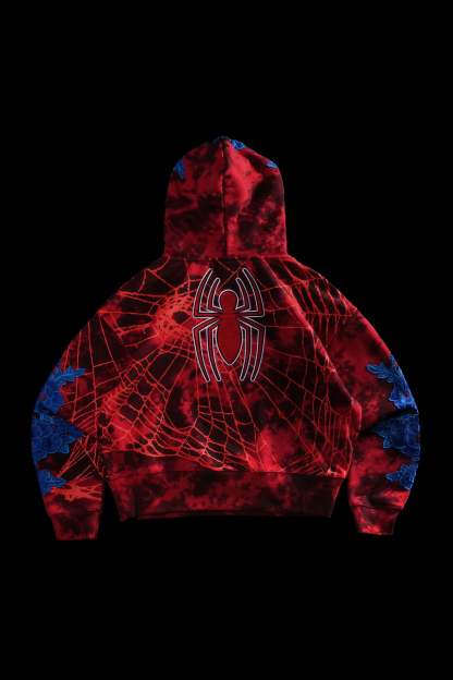 Parker Forever Rose Hoodie in Black/Red Marble Wash