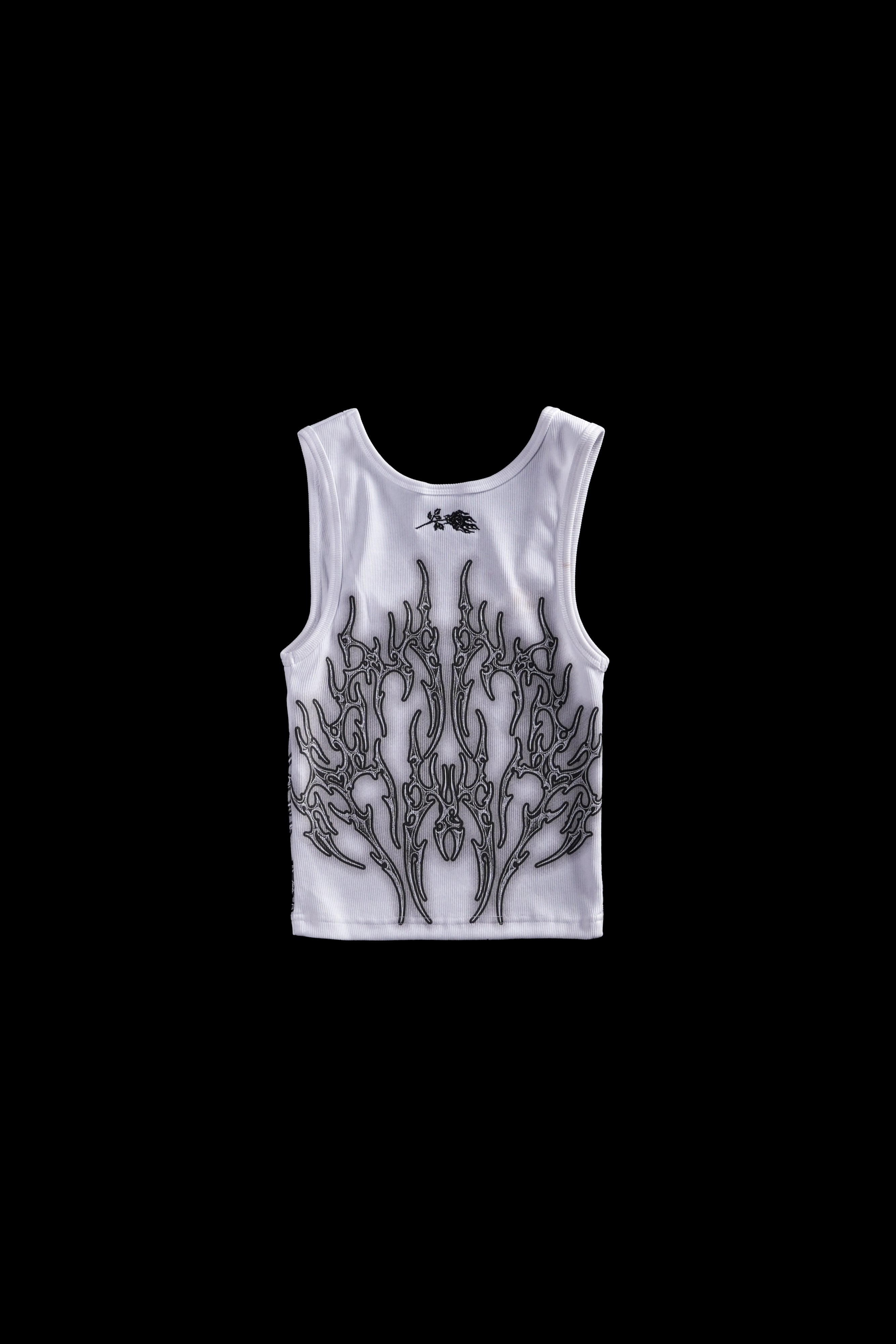Nightfall Cropped Ribbed Tank in White