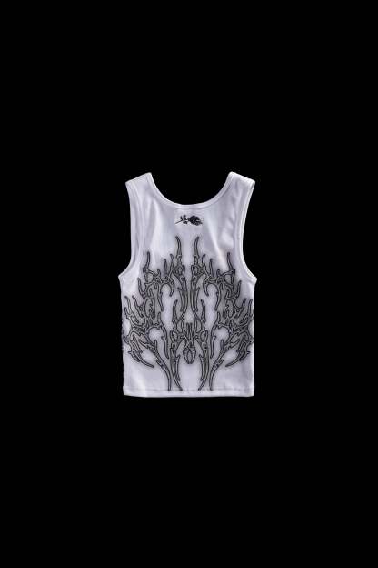 Nightfall Cropped Ribbed Tank in White