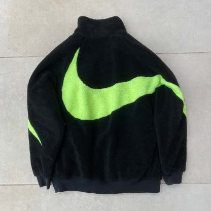 00s Reversible Fleece Coat Jacket Black