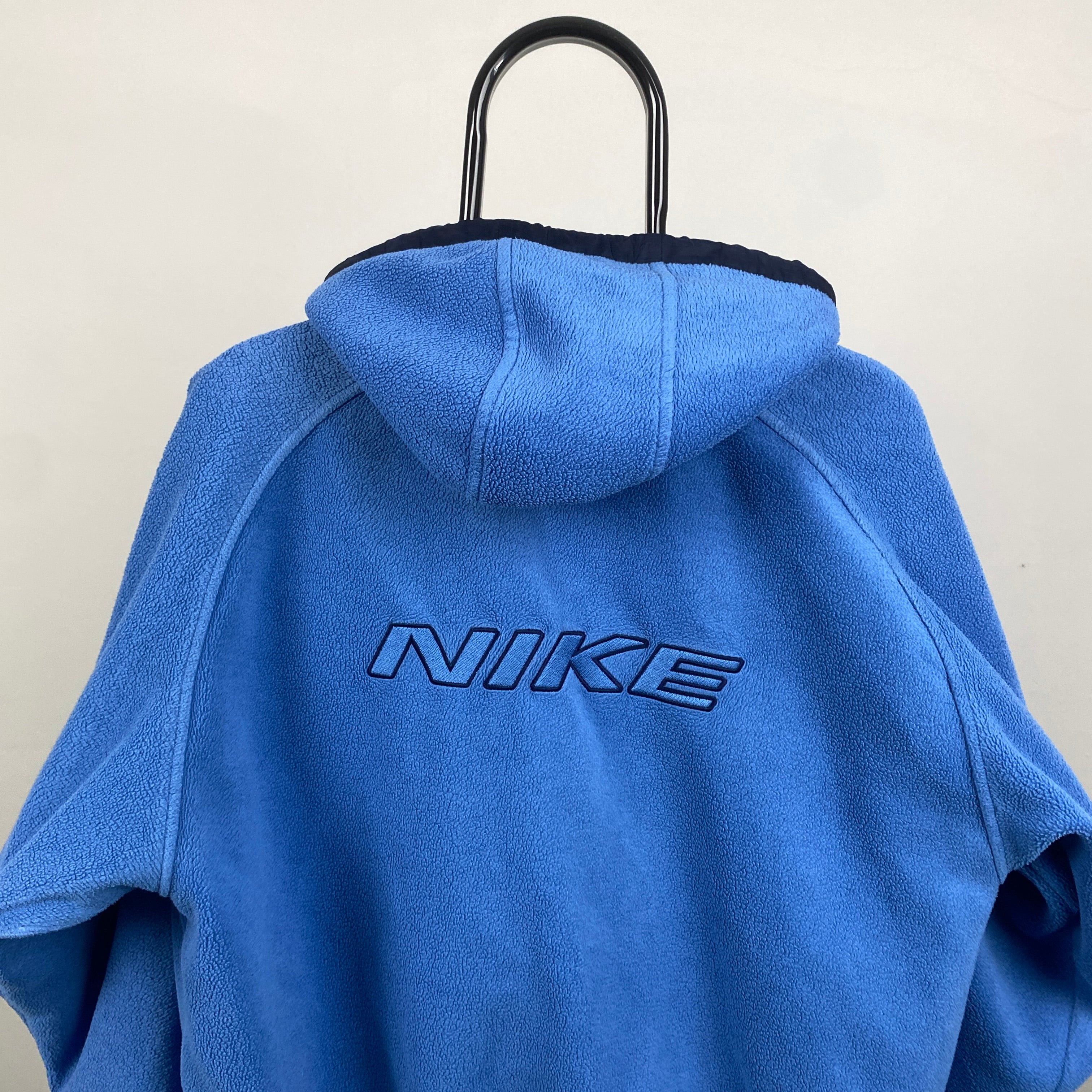 90s Reversible Fleece Coat Jacket Blue