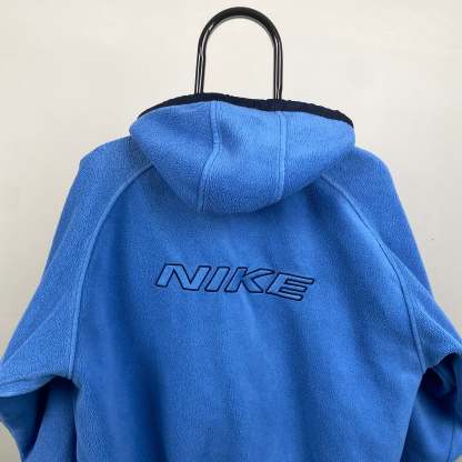 90s Reversible Fleece Coat Jacket Blue
