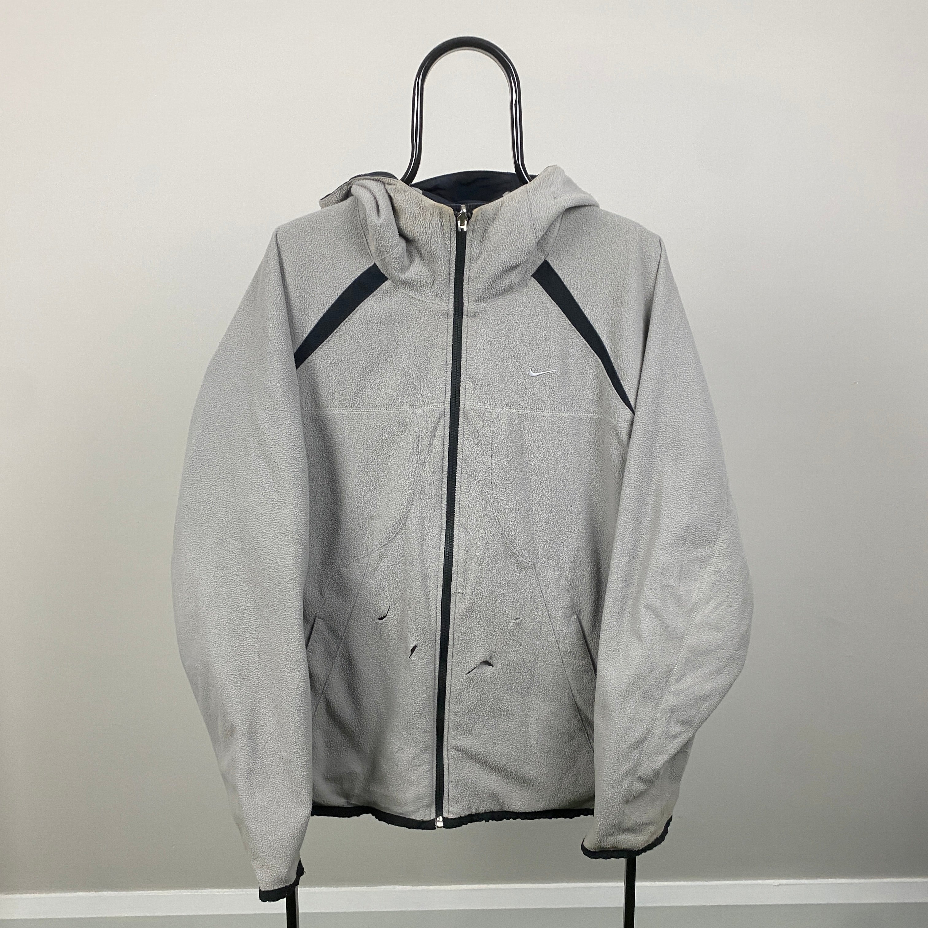 00s Reversible Fleece Coat Jacket Blue