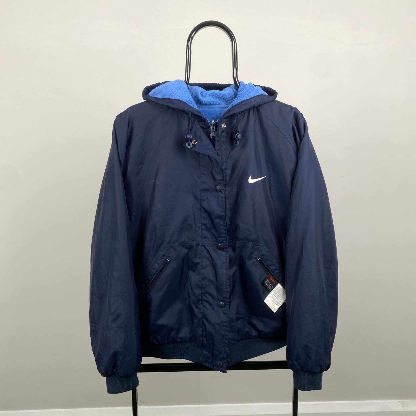 90s Reversible Fleece Coat Jacket Blue