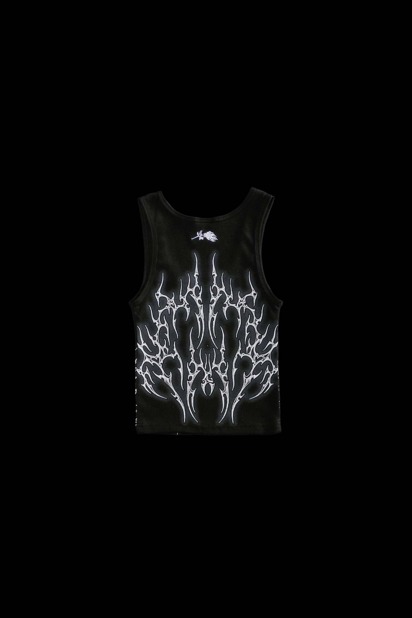 Nightfall Cropped Ribbed Tank in Black