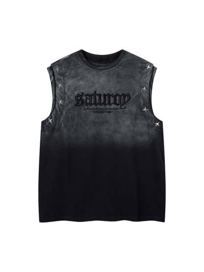 Gradient Embroidered Stars Tank Top