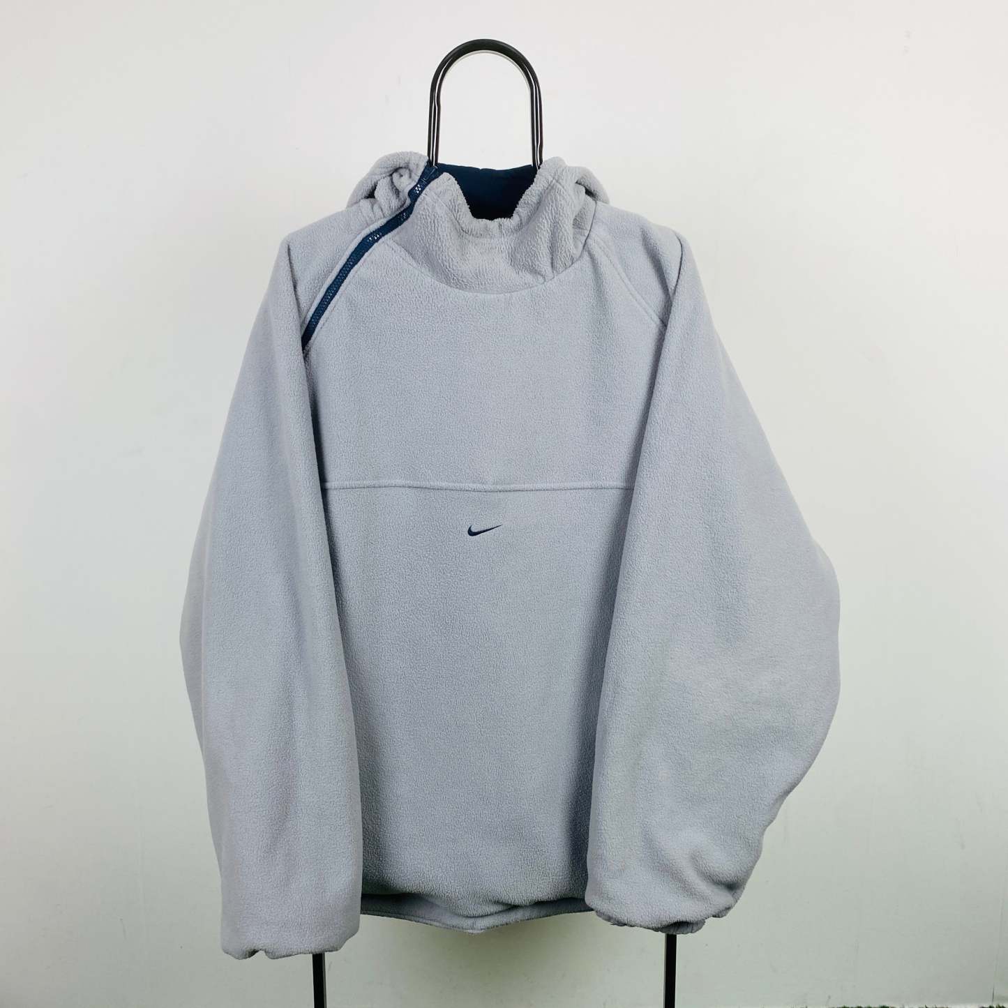 90s Nike Reversible Sidewinder Fleece Coat Jacket Blue Grey 