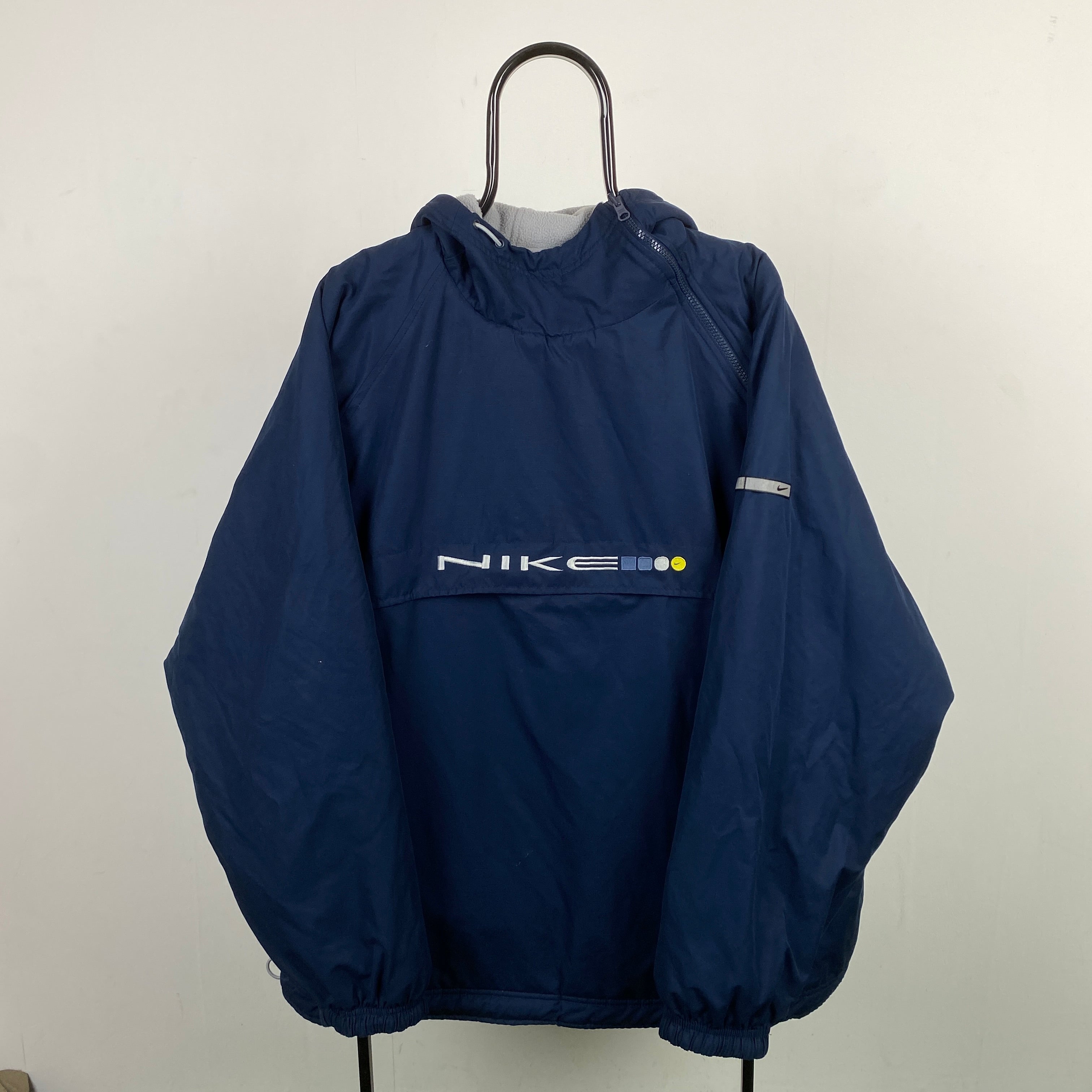 90s Nike Reversible Sidewinder Fleece Coat Jacket Blue Grey 