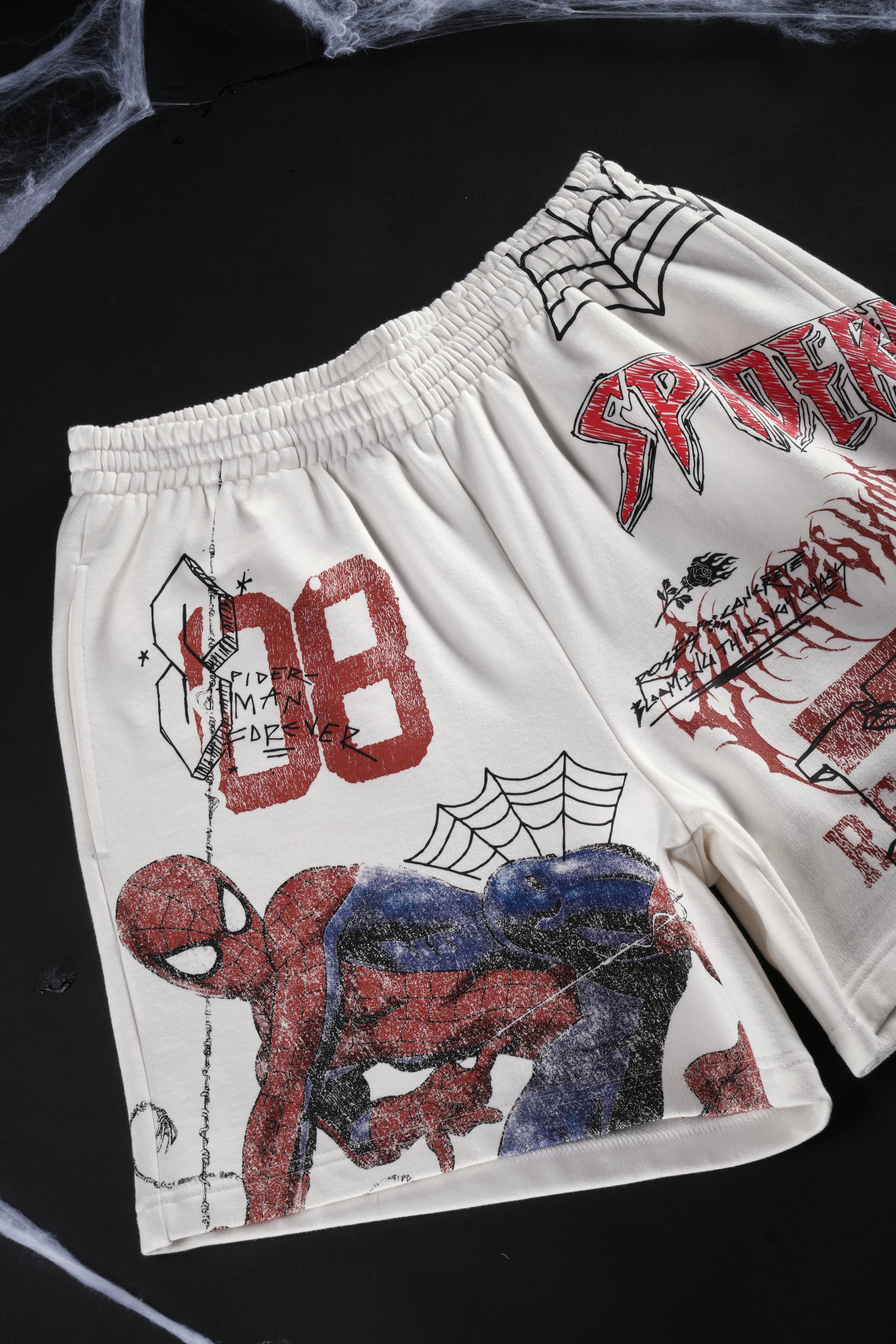 Team Spidey Thorns Baggy Shorts in Butter