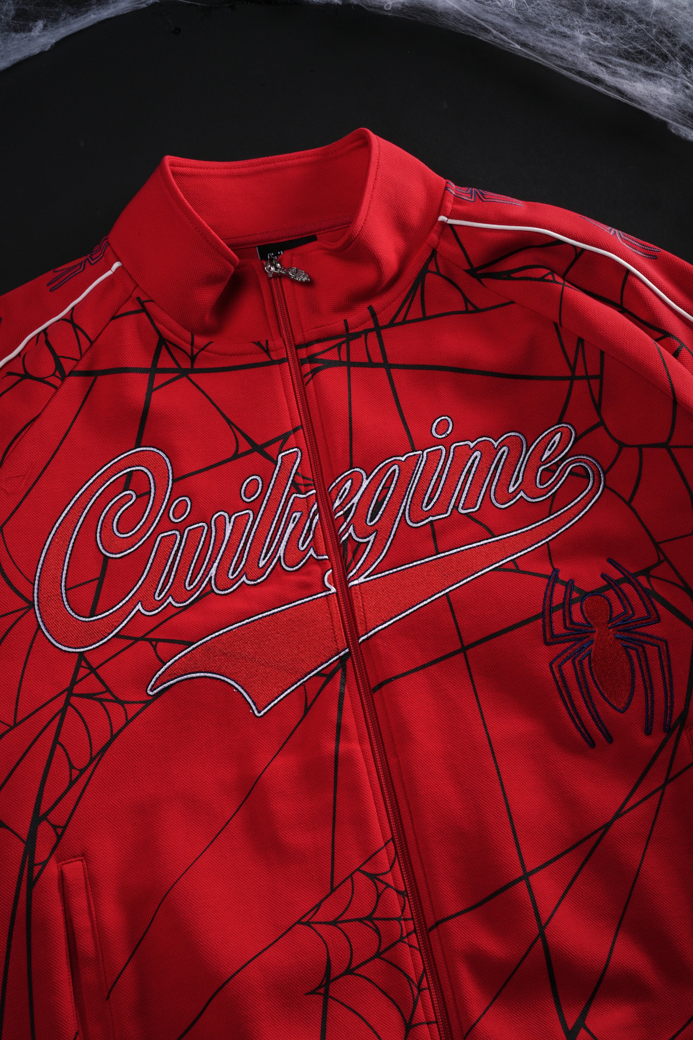Spider Chaos Civil Track Jacket in E-Red
