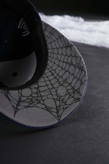 New York Webs Fitted Hat in Navy Blue