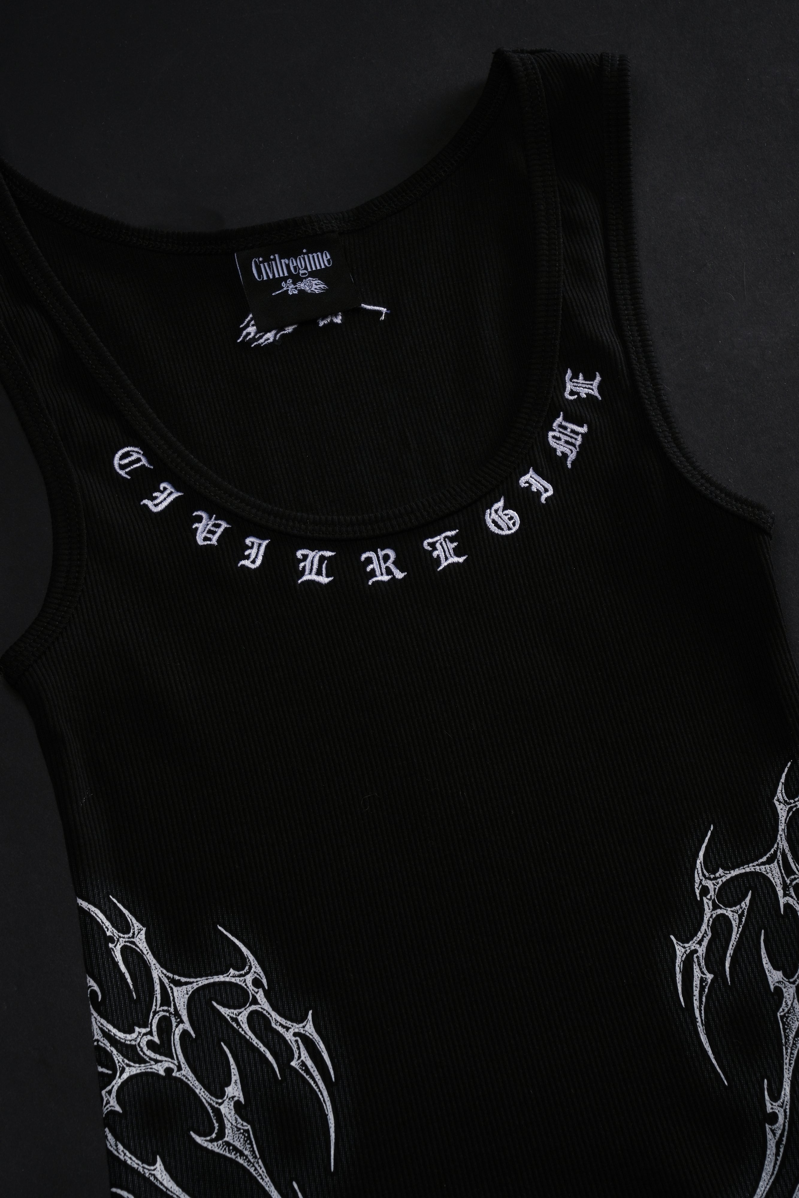 Nightfall Cropped Ribbed Tank in Black