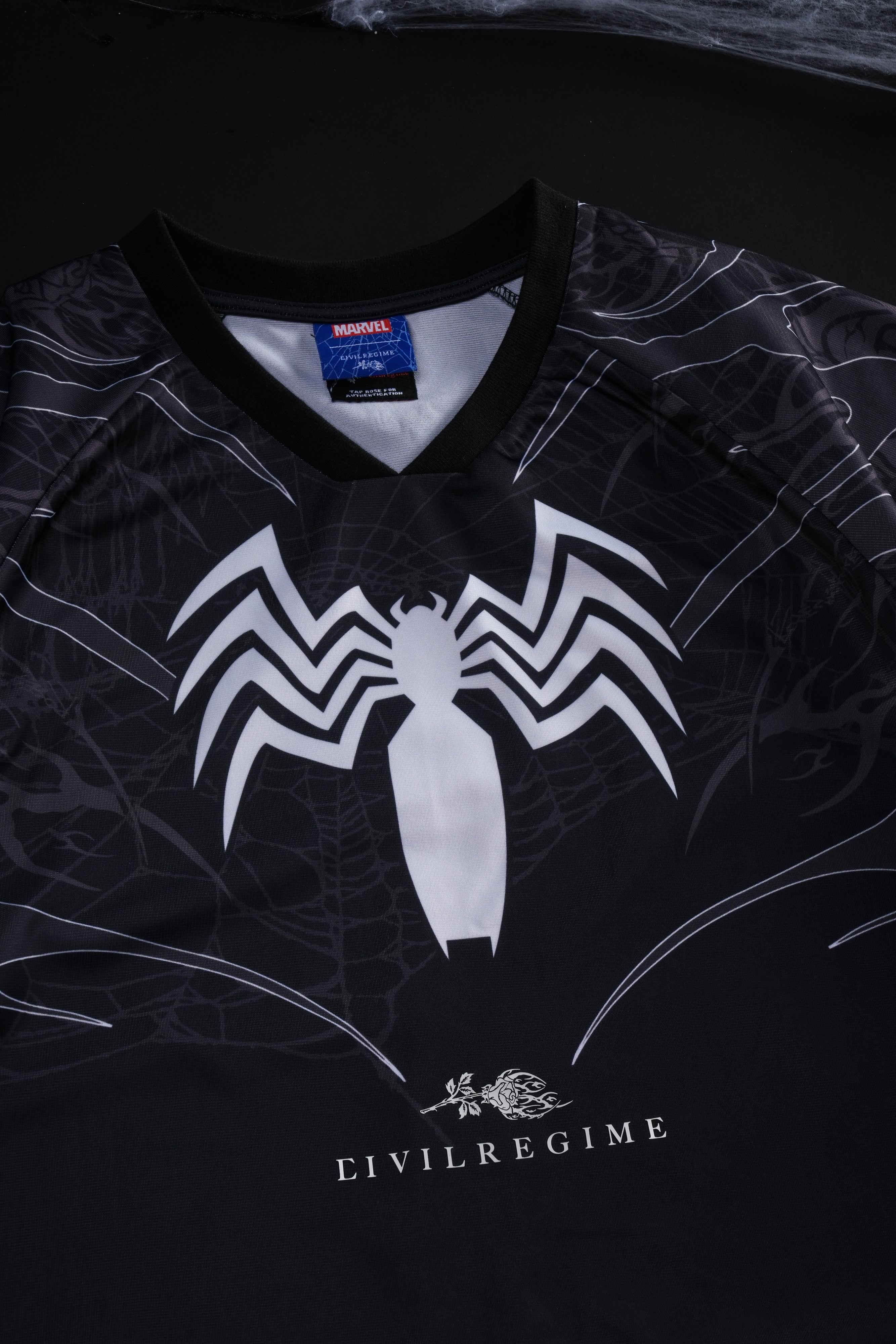 Venom Webs Classic Soccer Jersey in Black
