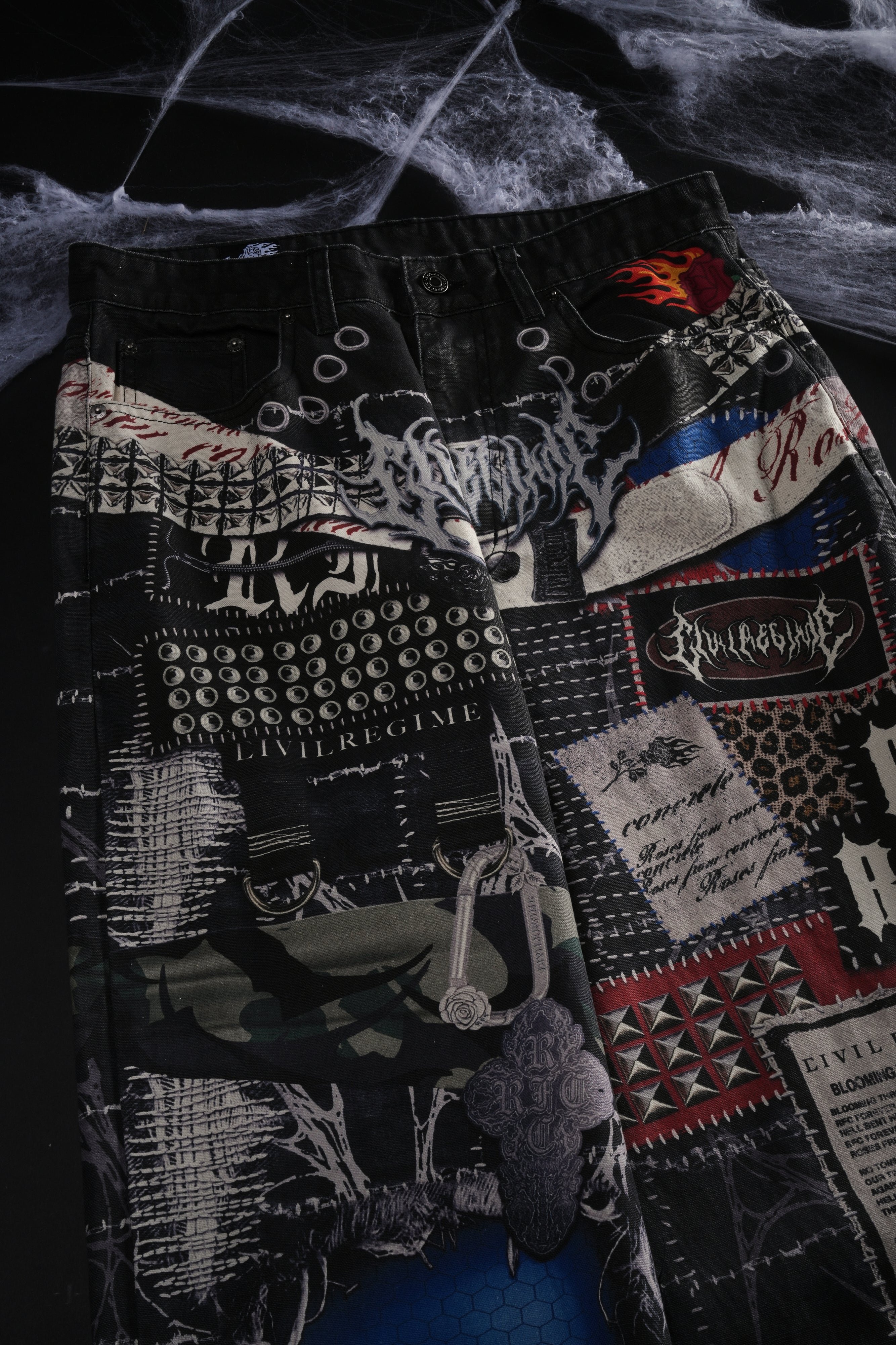 Krust Through Raw Baggy Pants in All Over Print