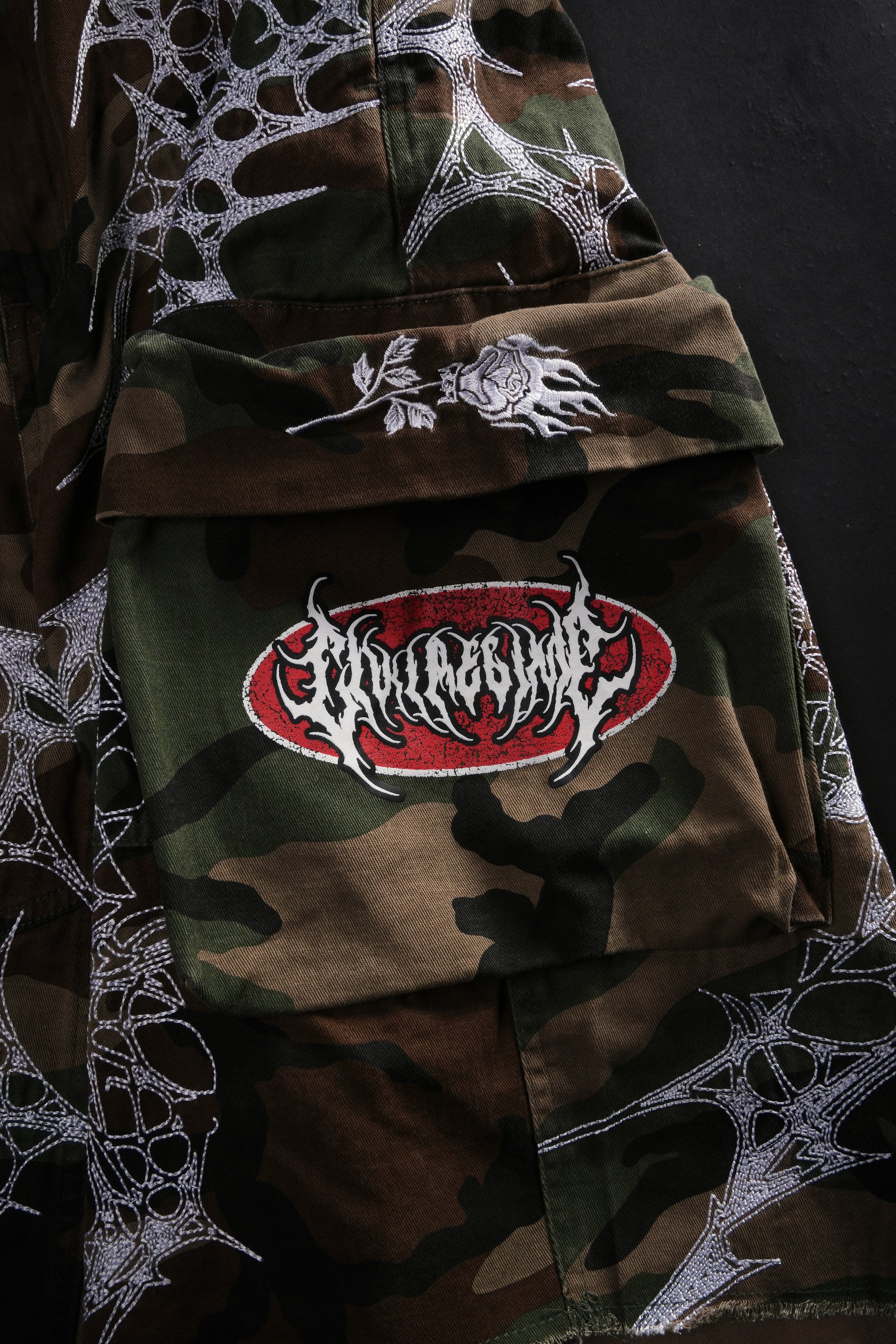 Caught In It Civil Militia Shorts in Green Camo