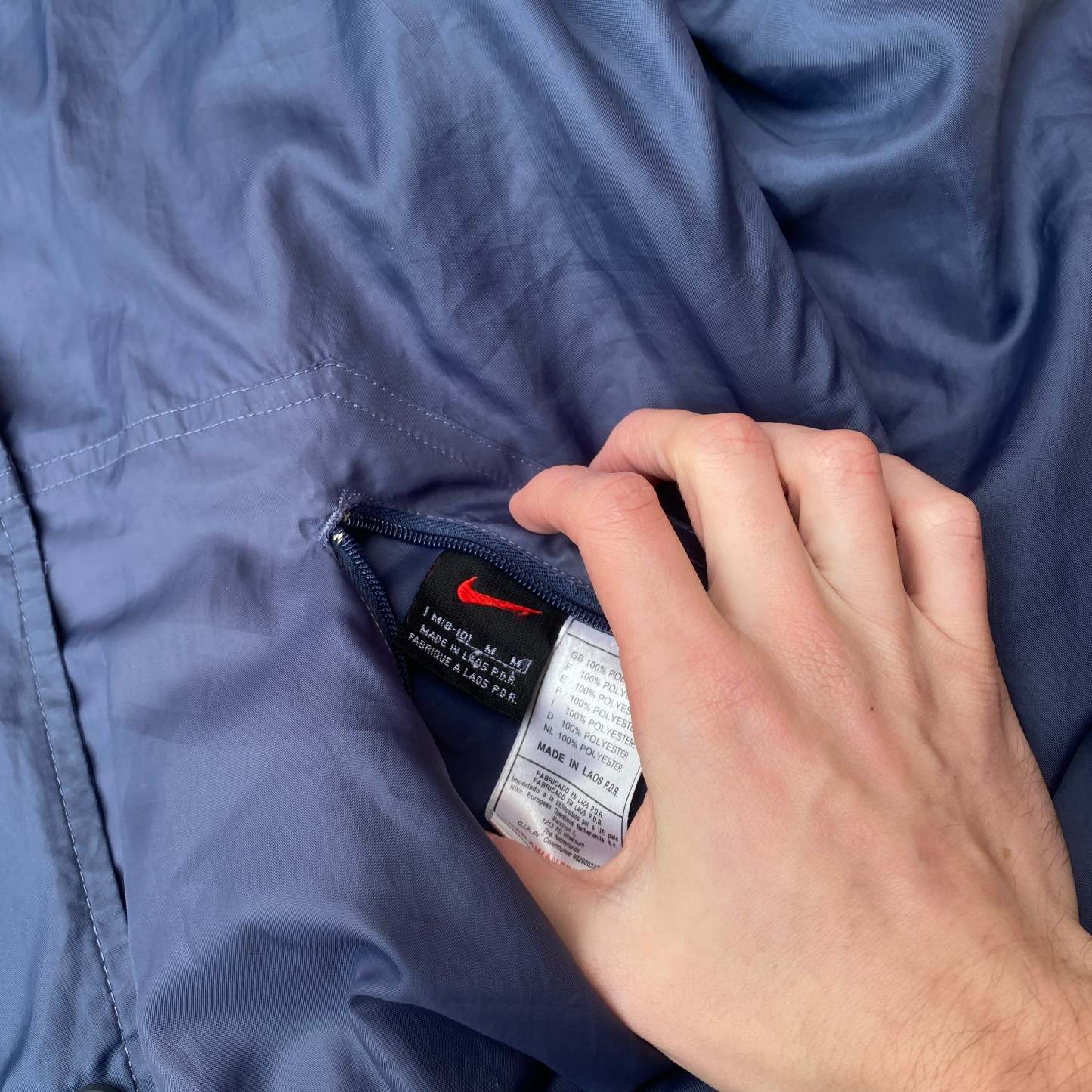 90s Reversible Fleece Coat Jacket Blue