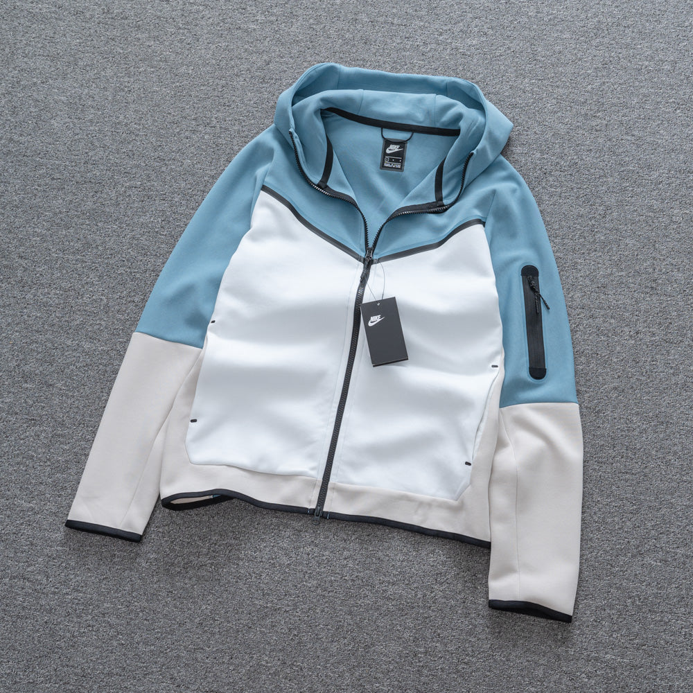 Conjunto Tech Fleece Azule Branco 