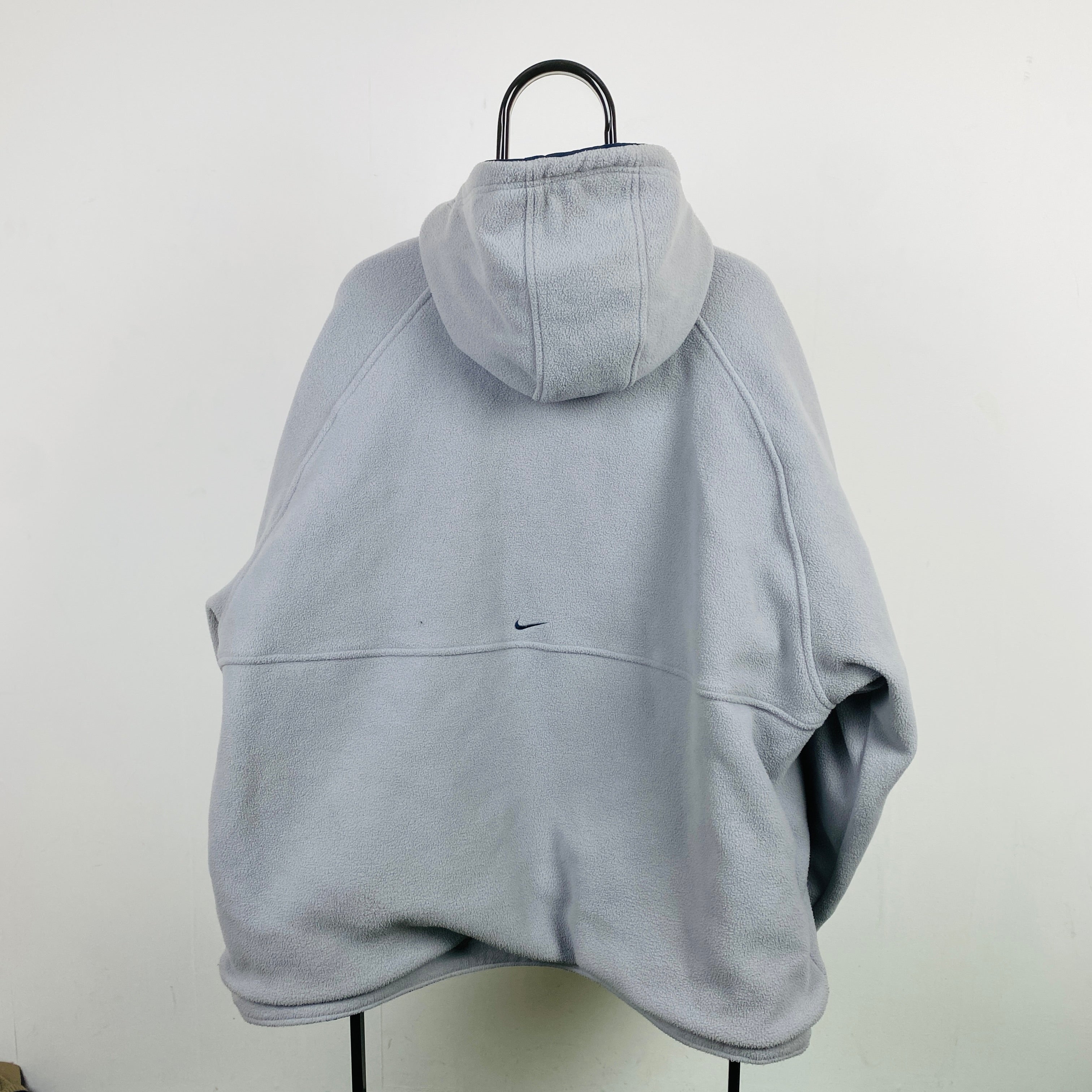90s Nike Reversible Sidewinder Fleece Coat Jacket Blue Grey 
