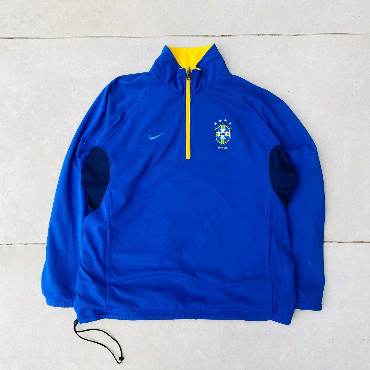 90s Brazil Reversible Windbreaker Jacket Yellow Blue