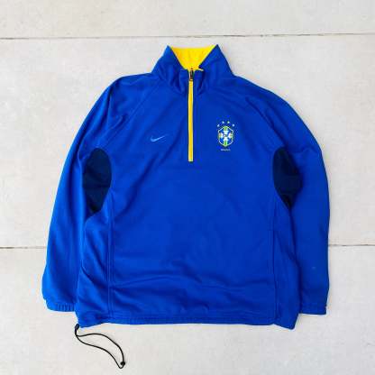 90s Brazil Reversible Windbreaker Jacket Yellow Blue