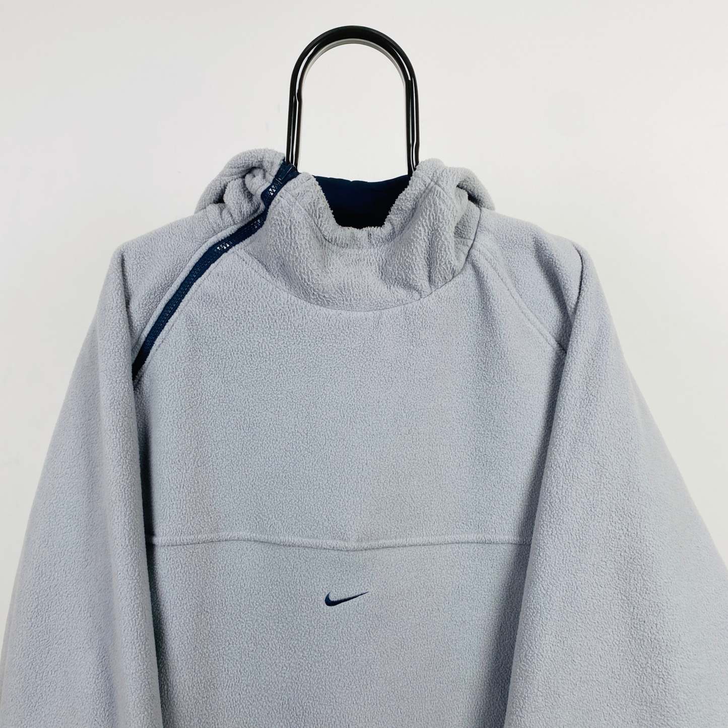 90s Nike Reversible Sidewinder Fleece Coat Jacket Blue Grey 