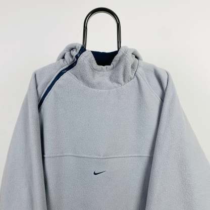 90s Nike Reversible Sidewinder Fleece Coat Jacket Blue Grey 