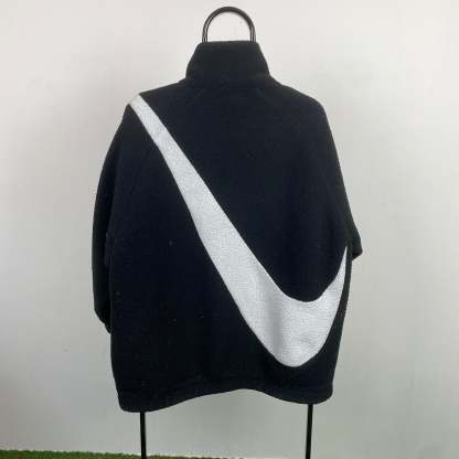 00s Reversible Fleece Coat Jacket Black