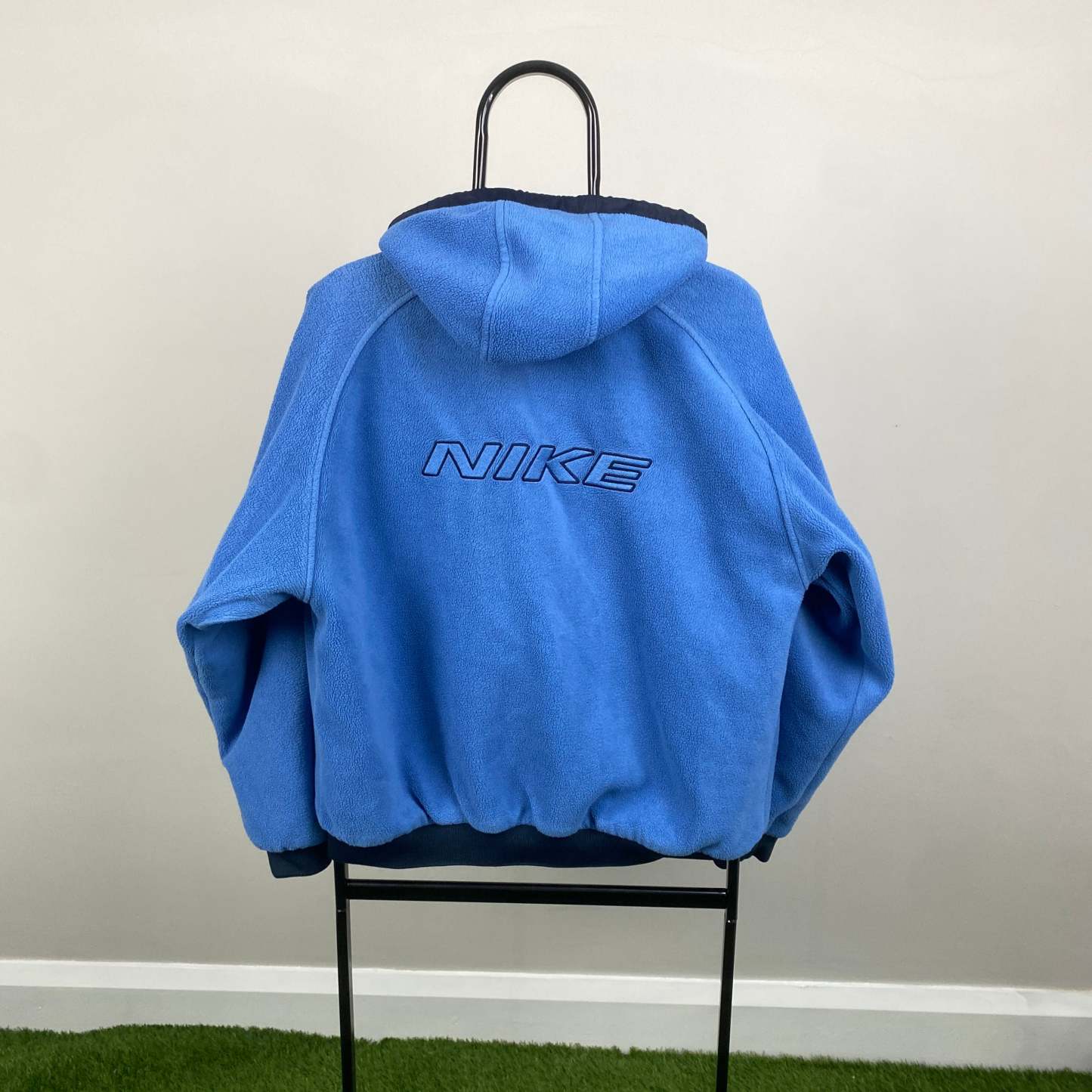 90s Reversible Fleece Coat Jacket Blue