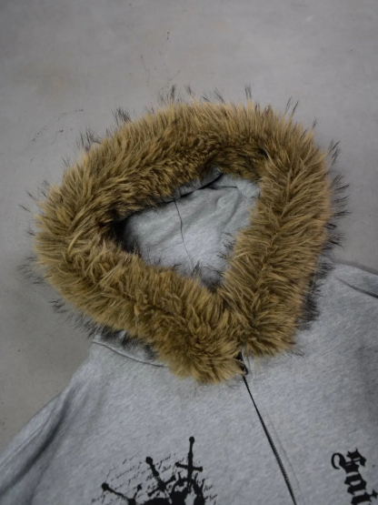 Faux Fur Misa Zip Up Hoodie