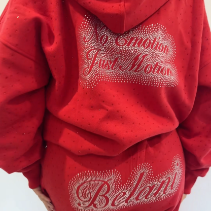 "NO EMOTION, JUST MOTION" HOODIE SET