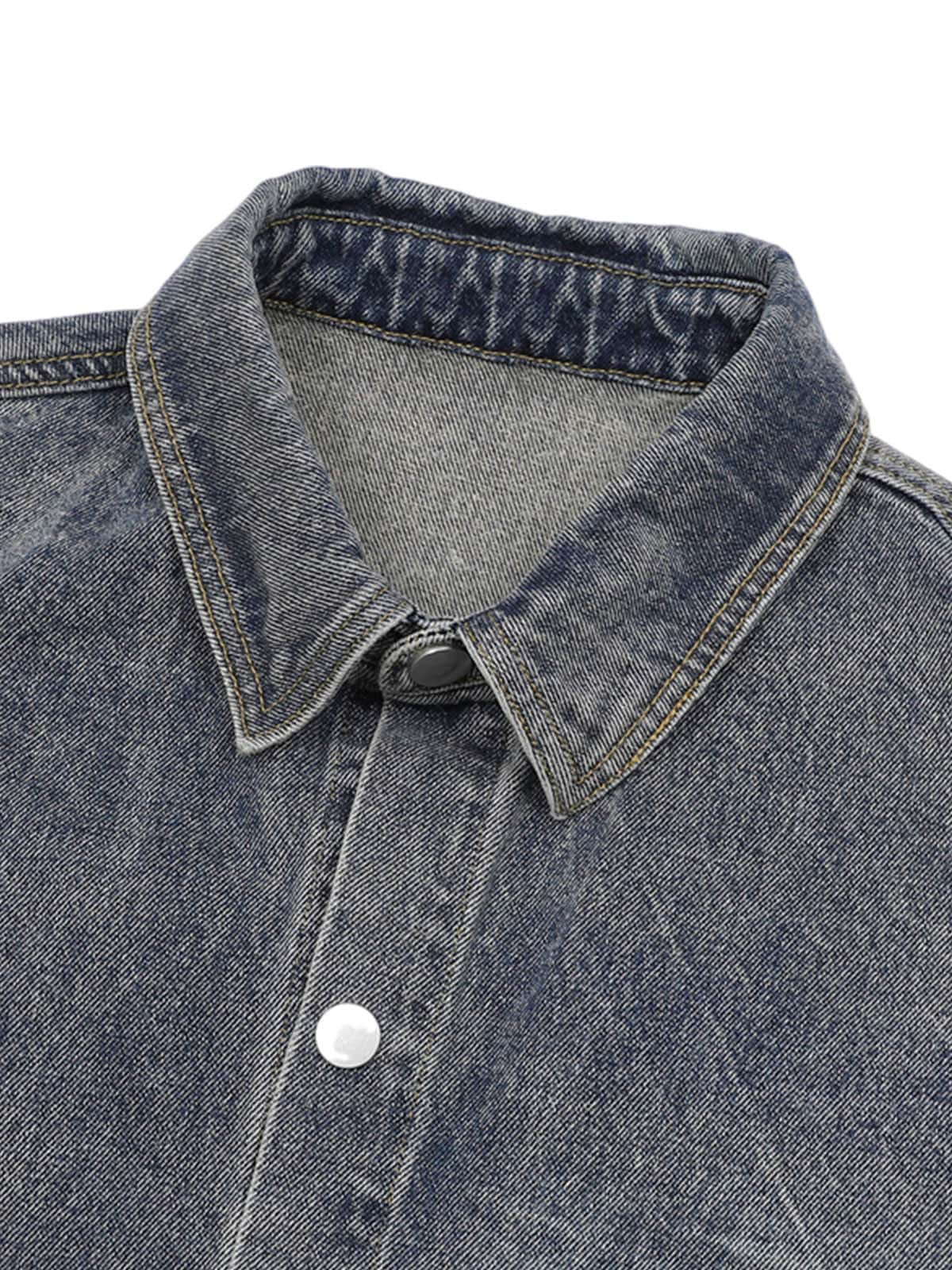 Ogulclon Patchwork Camouflage Ripped Shirt Jorts Denim Suit