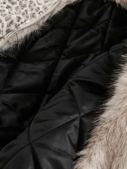 Cheetah Print Mink Fur Hooded Jacket - 2270
