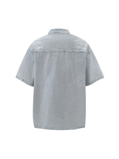 Short Sleeve Shirt & Shorts Denim Set