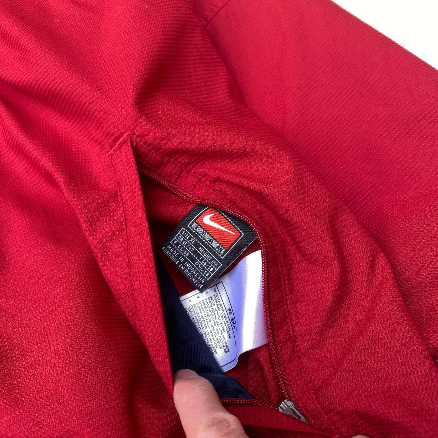 90s Barcelona Reversible 1/4 Zip Coat Jacket Red Blue