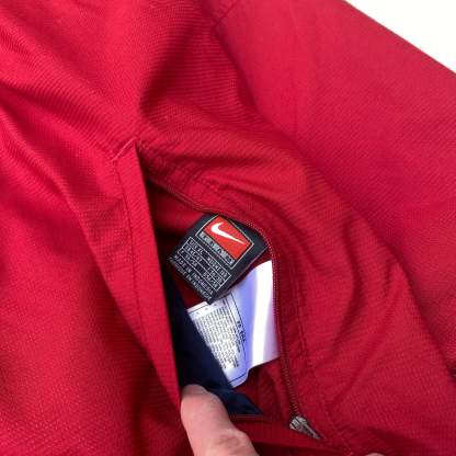 90s Barcelona Reversible 1/4 Zip Coat Jacket Red Blue