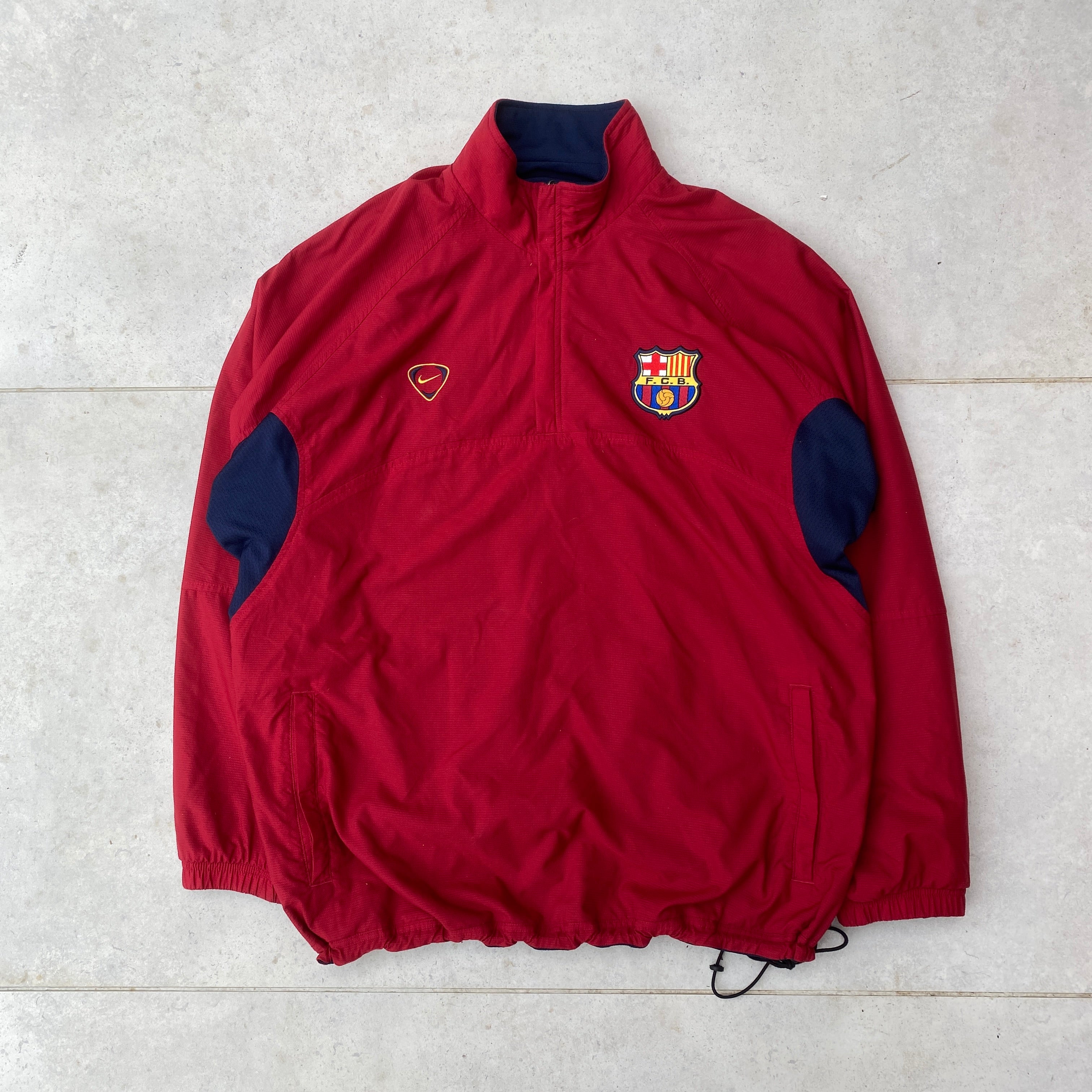 90s Barcelona Reversible 1/4 Zip Coat Jacket Red Blue