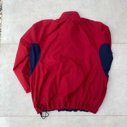 90s Barcelona Reversible 1/4 Zip Coat Jacket Red Blue