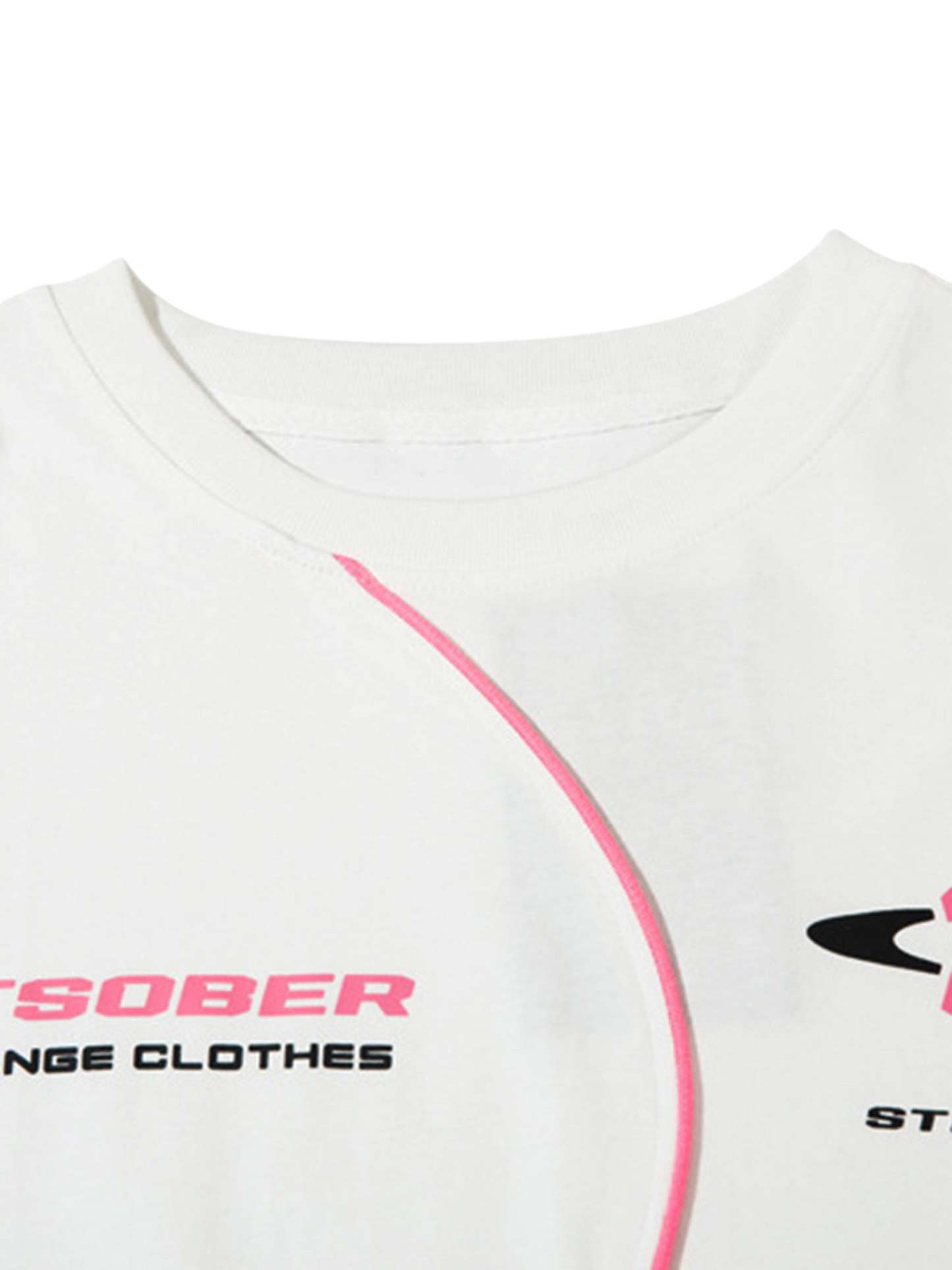 Ogulclon High Street Motorcycle Print Asymmetric T-shirt