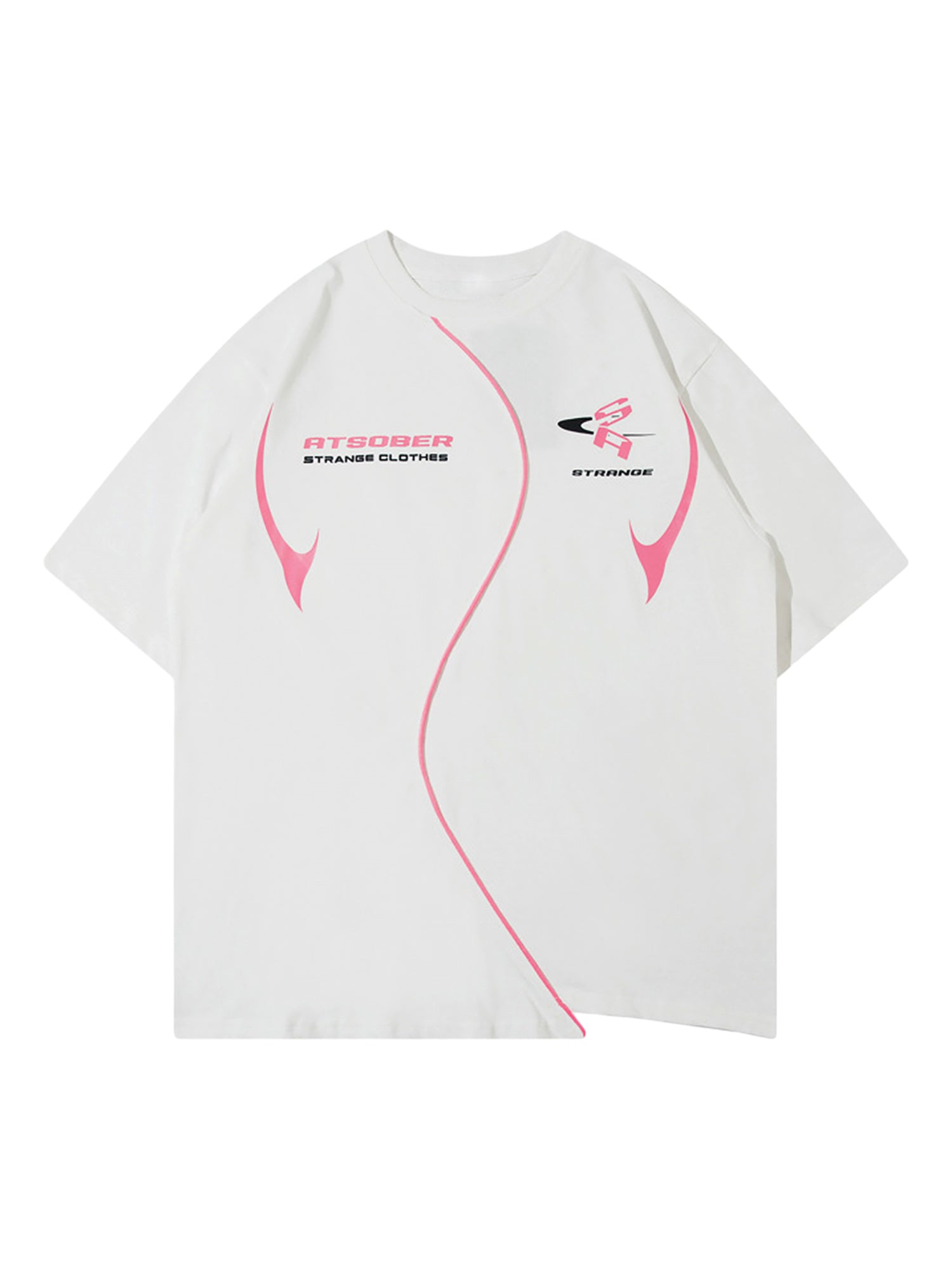 Ogulclon High Street Motorcycle Print Asymmetric T-shirt