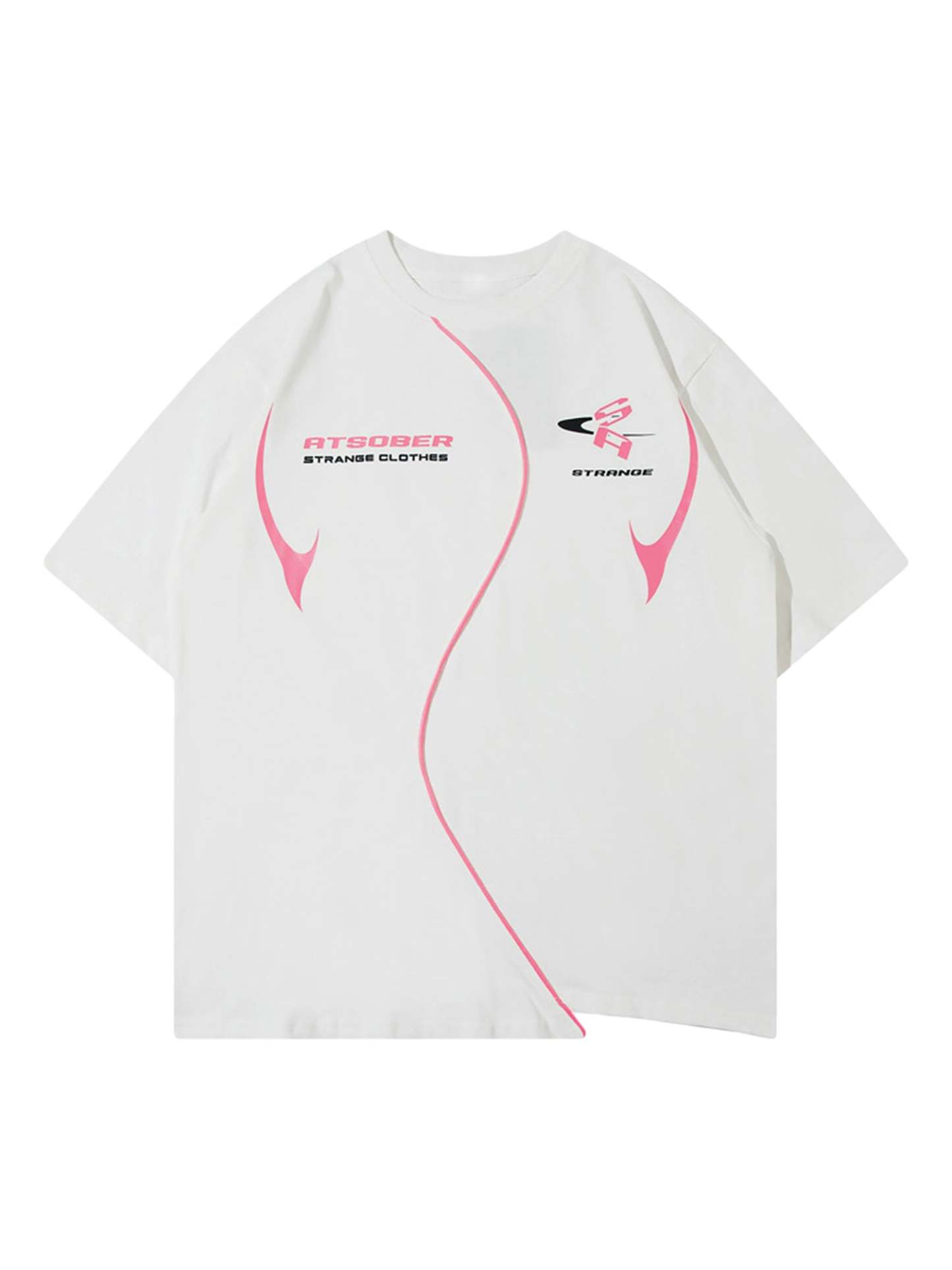 Thesupermade High Street Motorcycle Print Asymmetric T-shirt