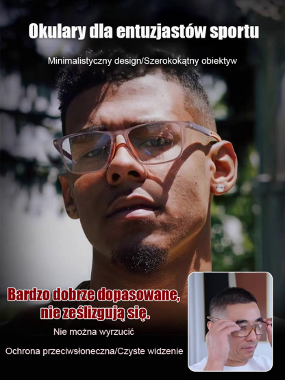Sportowe okulary dwu w jednym z funkcją fotochromatyczną i ochroną UV.
