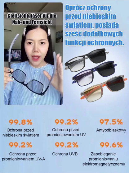Sportowe okulary dwu w jednym z funkcją fotochromatyczną i ochroną UV.