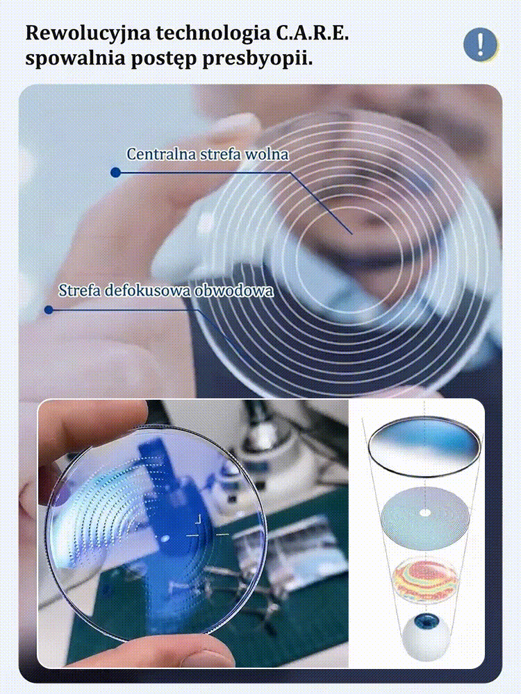 Ultralekkie bezramkowe okulary do czytania z fotochromem