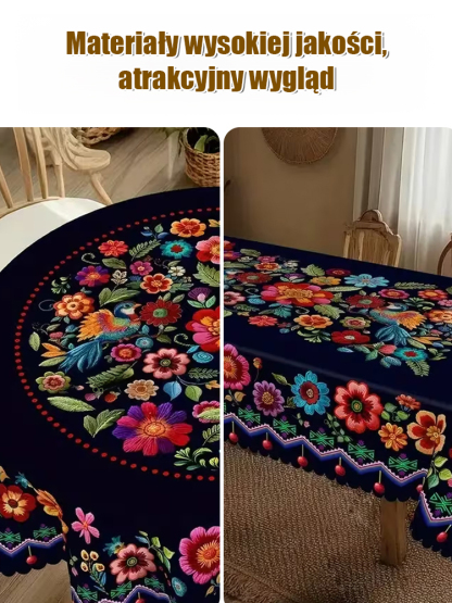 Kolorowy meksykański obrus w kwiaty