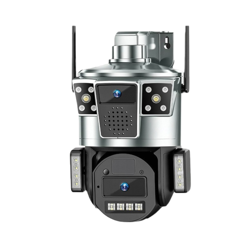 Zewnętrzny monitoring 360° z trzema obiektywami, noktowizorem Ultra HD i zdalnym podglądem w telefonie.