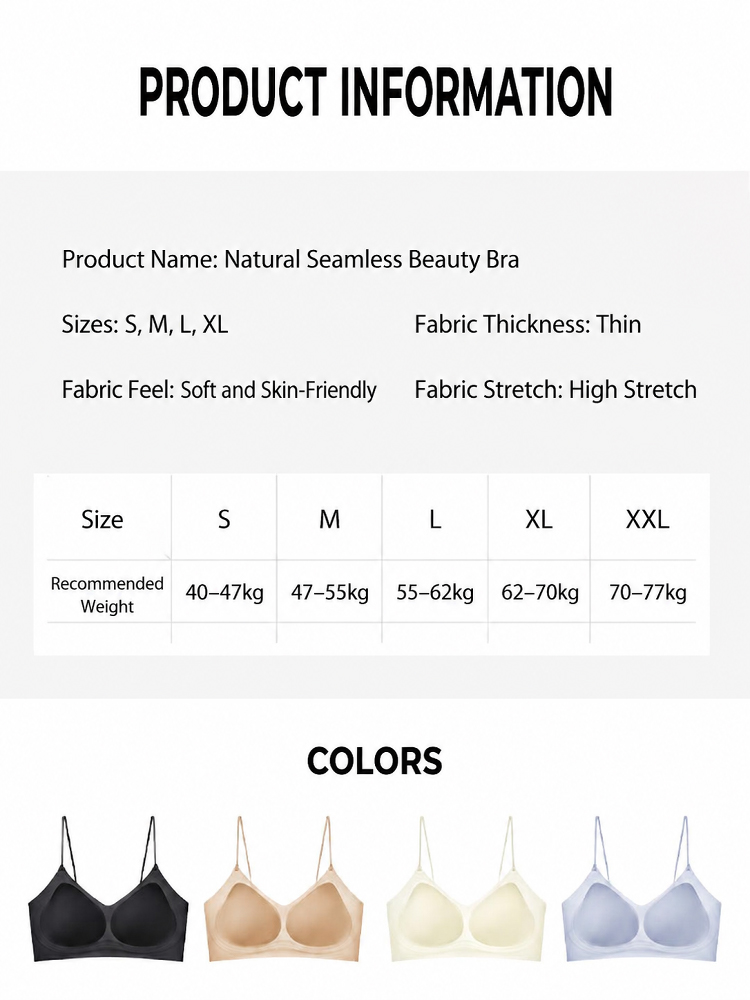 【5D Ultra-Thin Cooling Feel】Seamless Push-Up Camisole Bra