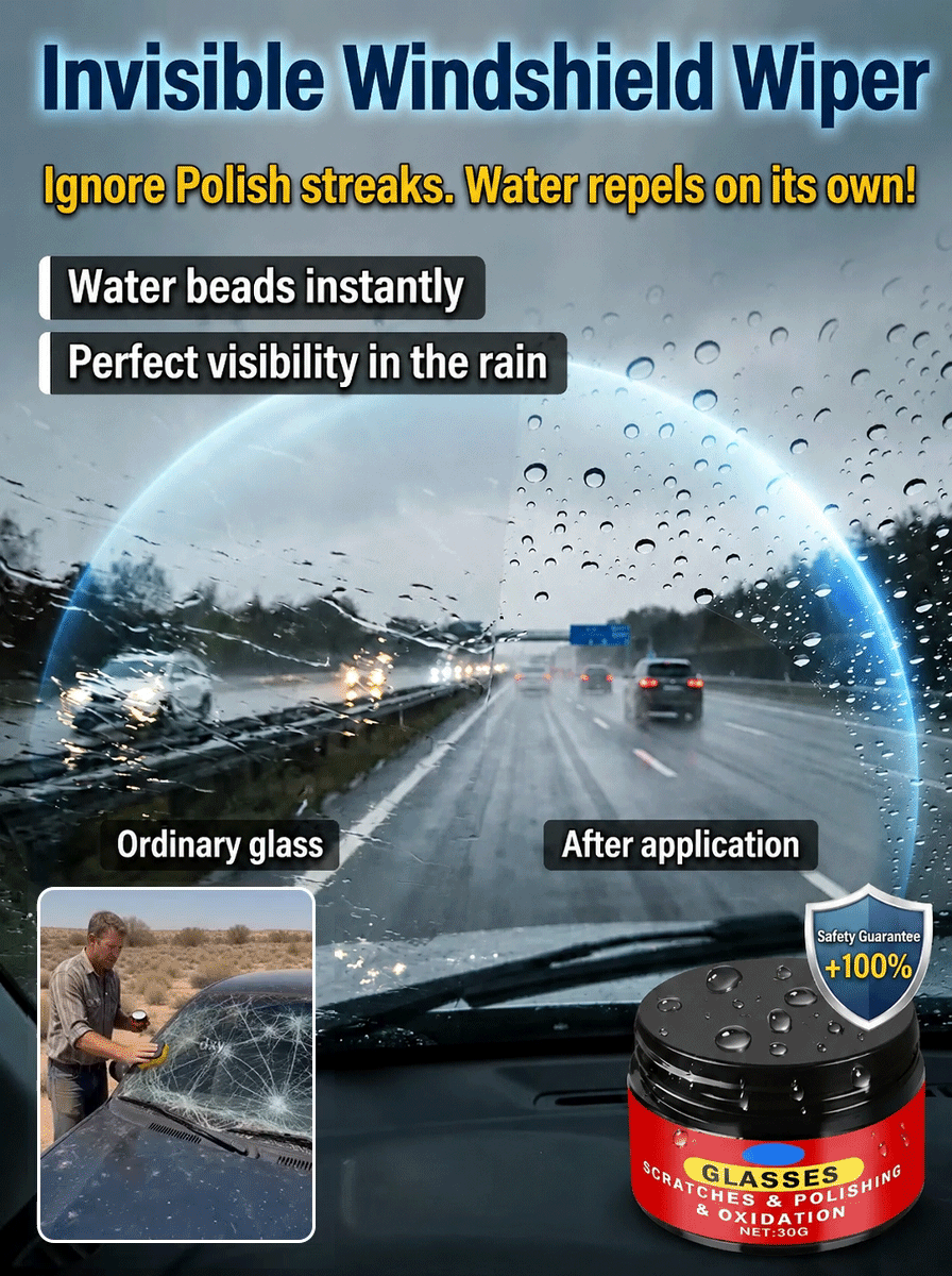 Car Glass Scratch Remover Polish, 3 Seconds and Scratches are Gone! 100% Anti-Glare Night Solution! 
