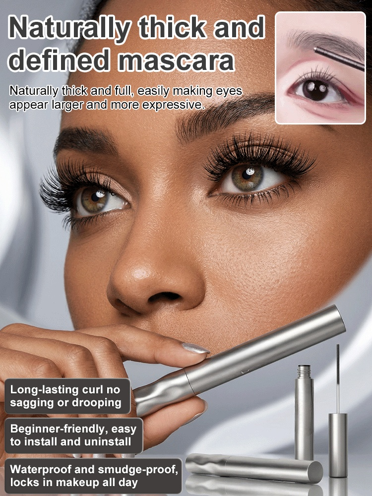 Waterproof, well-defined, naturally voluminous mascara