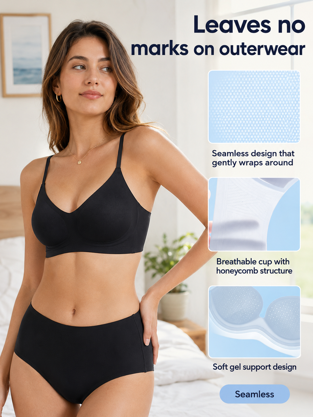 【5D Ultra-Thin Cooling Feel】Seamless Push-Up Camisole Bra