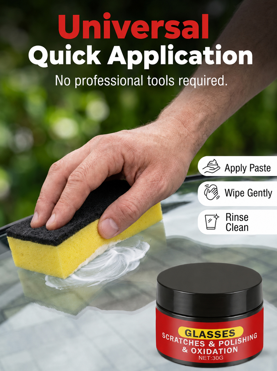 Car Glass Scratch Remover Polish, 3 Seconds and Scratches are Gone! 100% Anti-Glare Night Solution! 